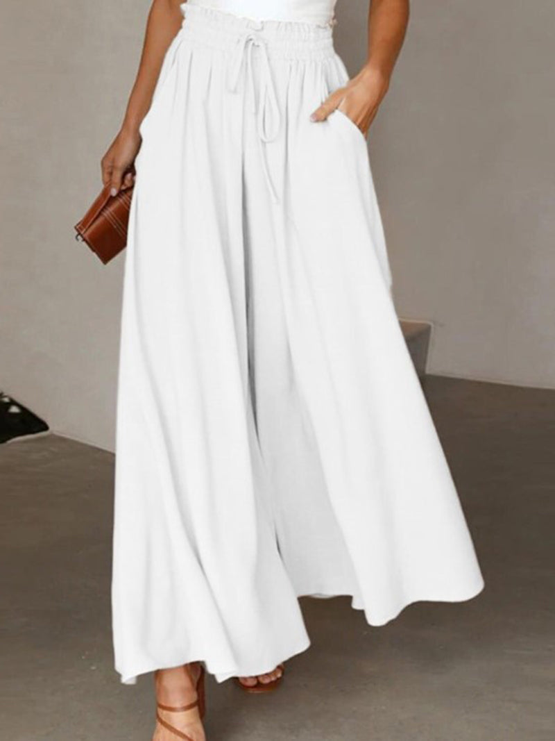 Drawstring Wide-Leg Pants