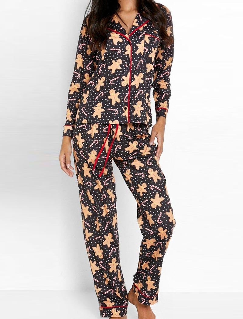 Gingerbread Print Pajama Set