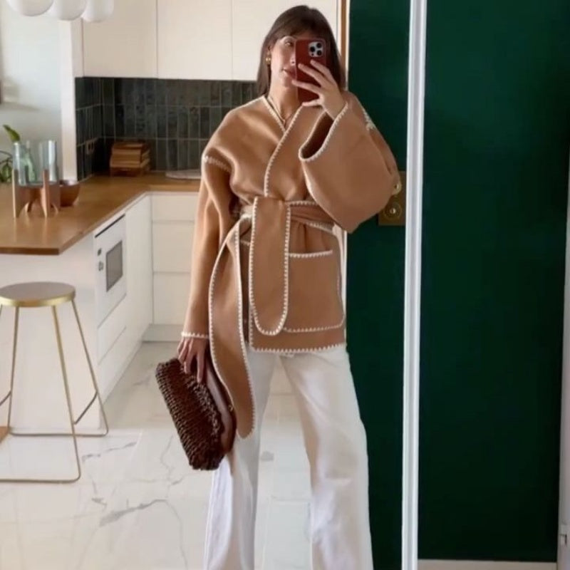 Oversized Belted Wrap Coat