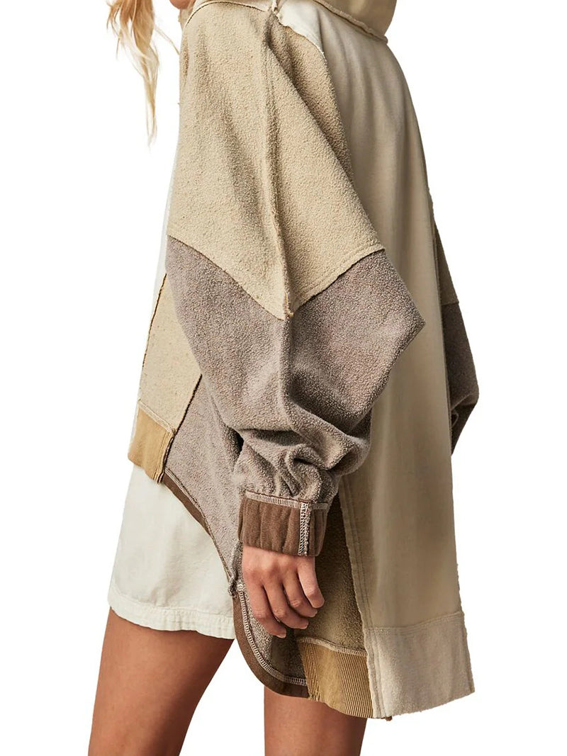 Patchwork Collar Pullover