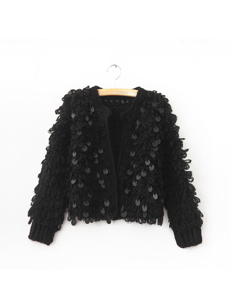 Textured Open-Front Cardigan