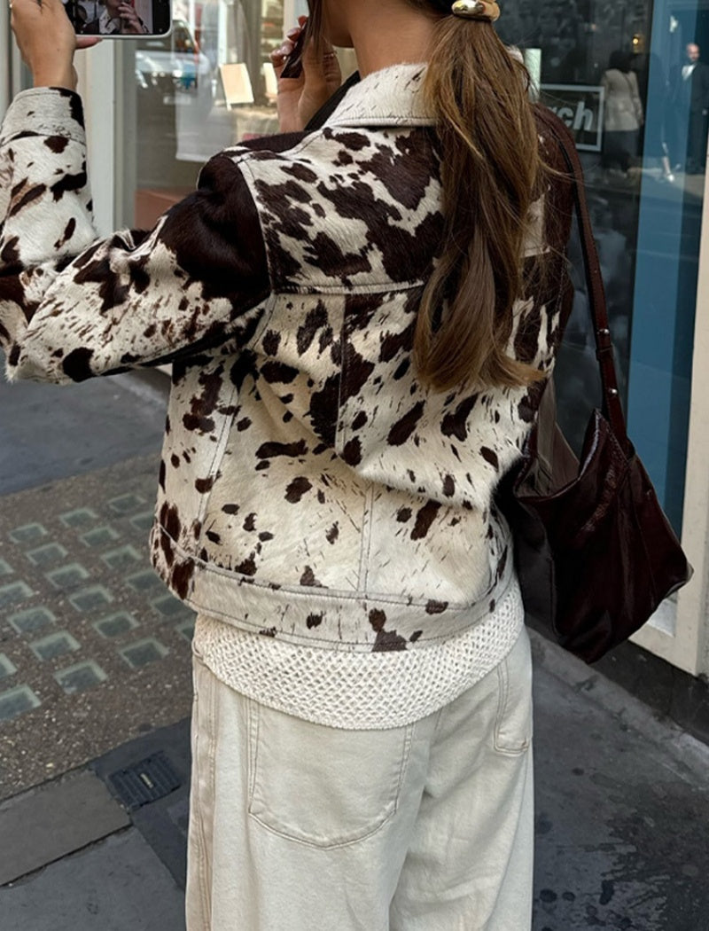 Collared Casual Printed Shirt Jacket