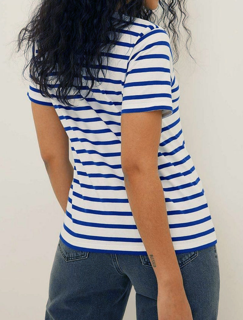 Striped Crew Neck Short-Sleeve Tee