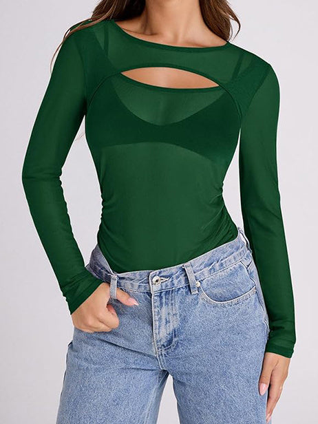 Cutout Long Sleeve Top