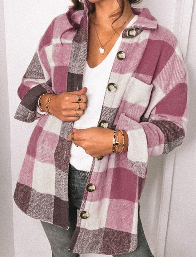 Plaid Button-Down Jacket