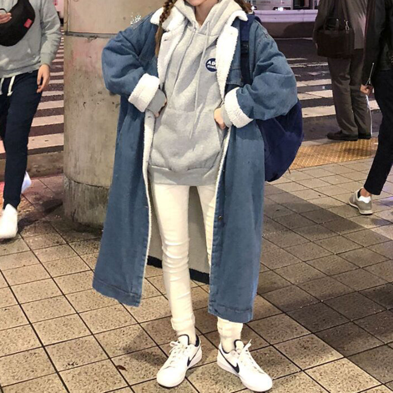 Longline Denim Sherpa Coat