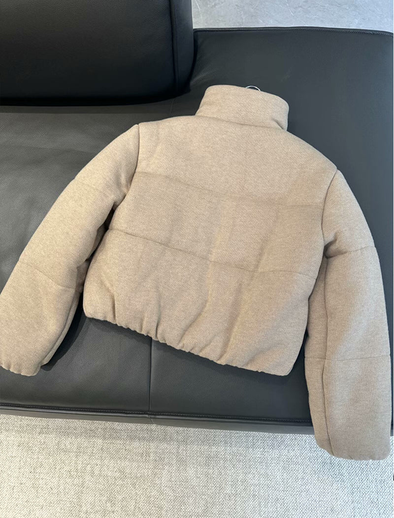 Versatile Loose Stand Collar Knit Zipper Jacket