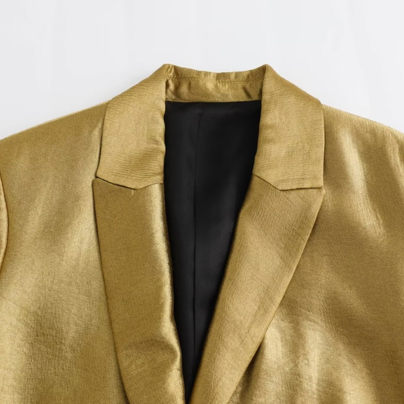 Single-Button Oversized Blazer