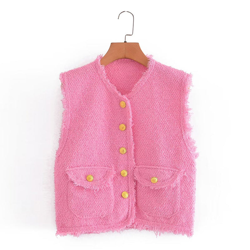 Fringe Chunky Knit Vest