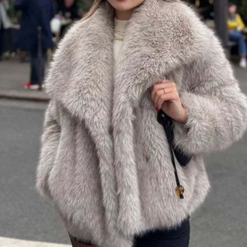 Cropped Faux Fur Jacket