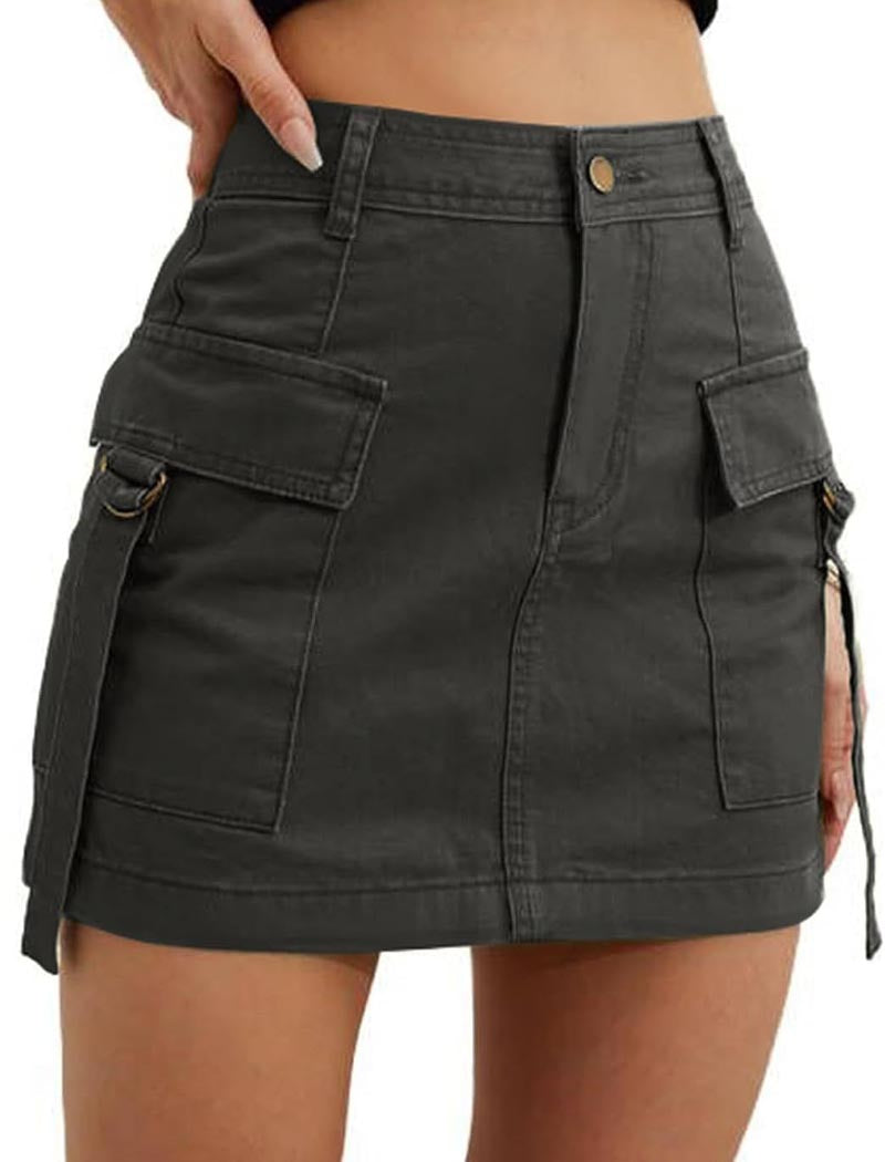 Low-Rise Cargo Pocket Mini Skirt