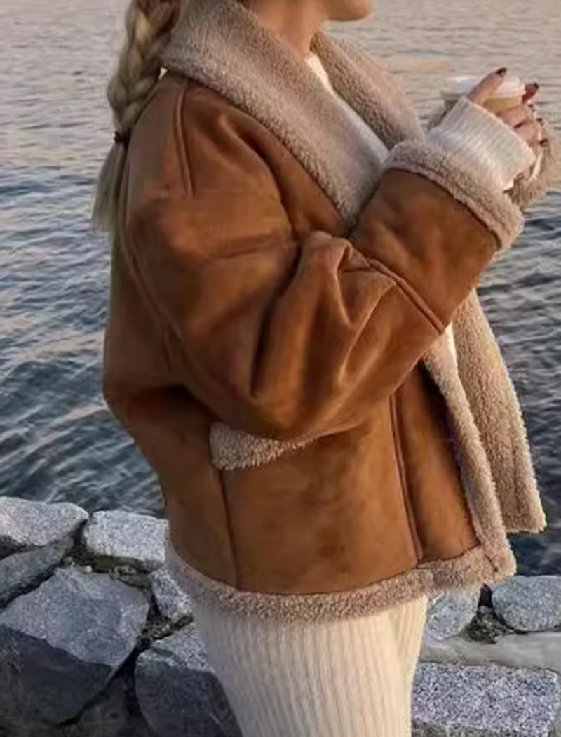 Oversized Faux Shearling Lined Coat