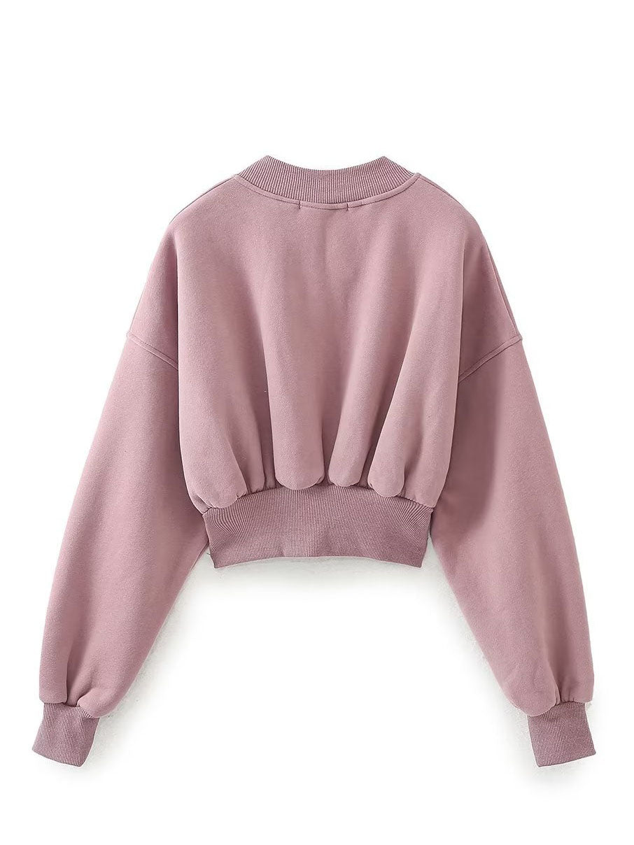 Zip-Up Crop Jacket and Wide-Leg Pants Set