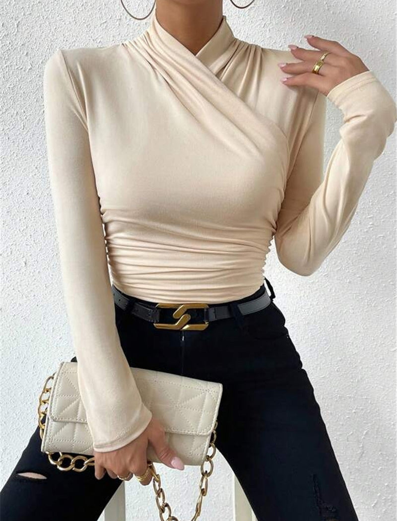 Cross-Wrap Long Sleeve Top