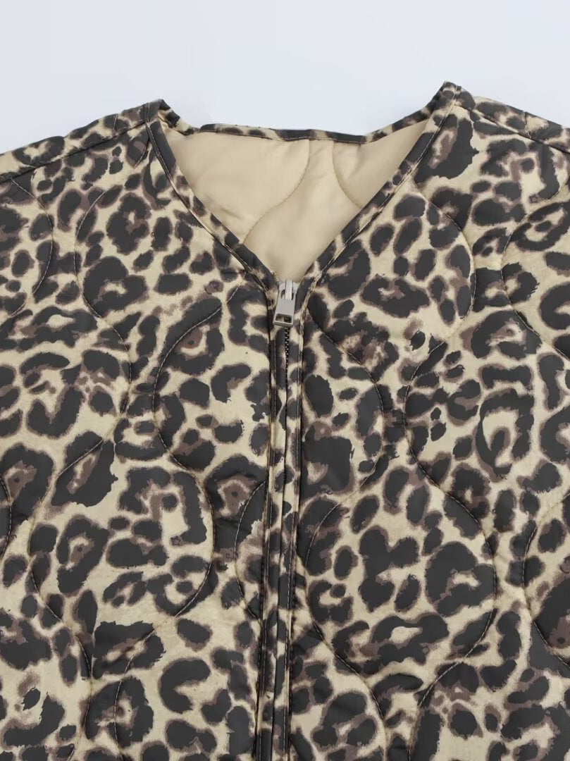 Animal Print Quilted Jacket