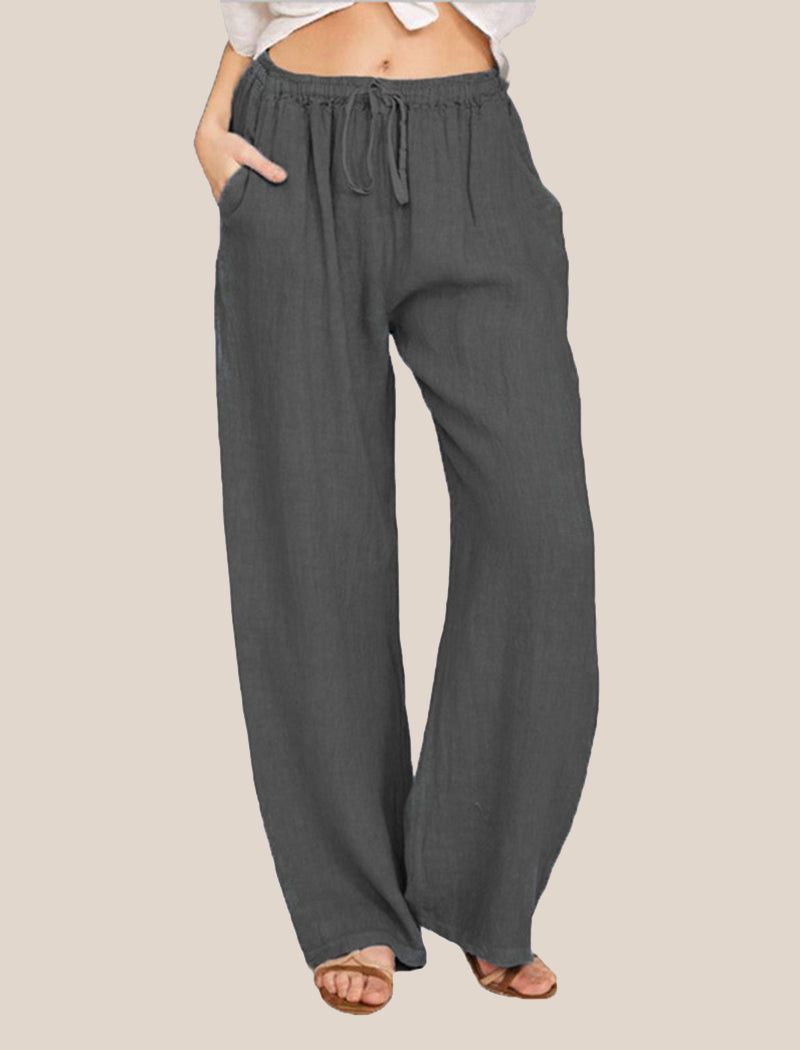 Drawstring Wide-Leg Pants