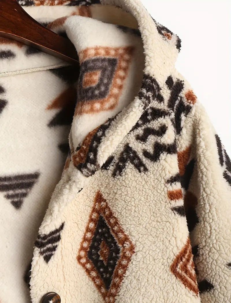 Hooded Mid-Length Plush Pocket Cardigan