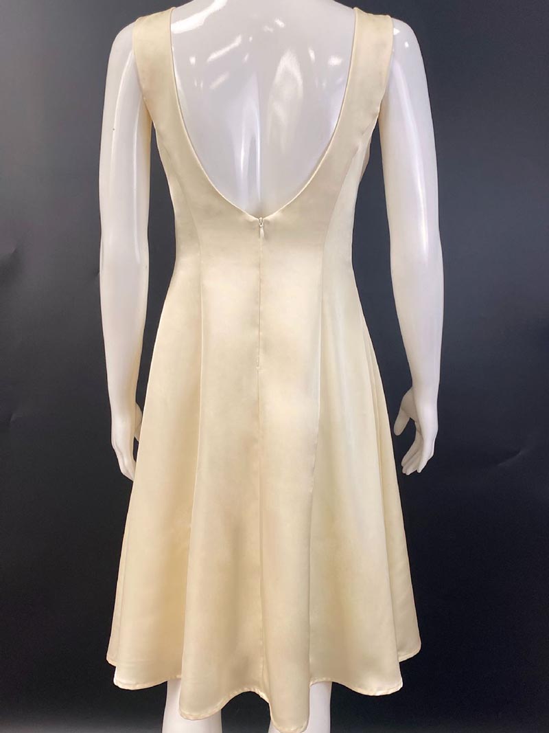 Button-Front Open-Back Sleeveless Midi Dress