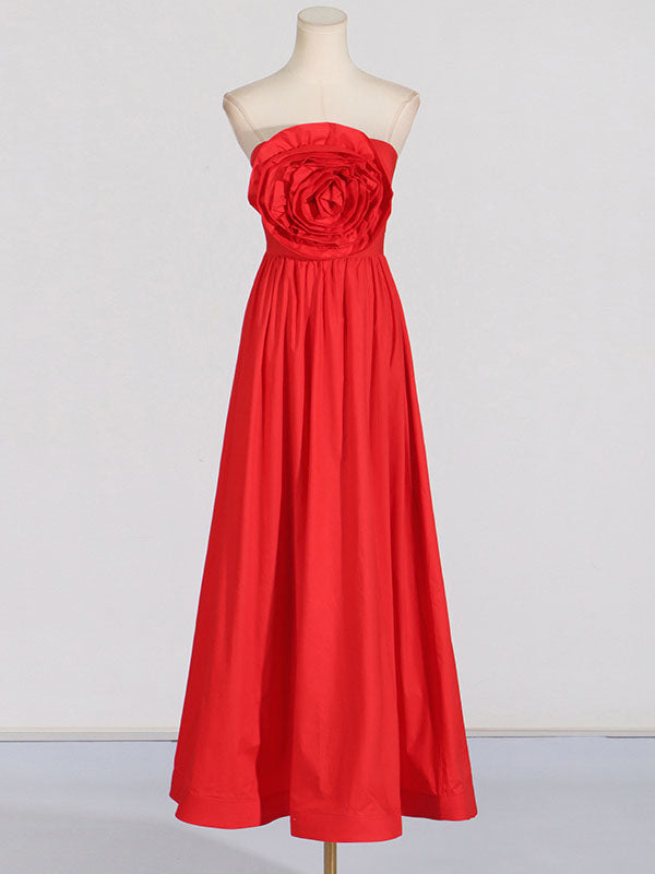 Strapless Floral Maxi Dress