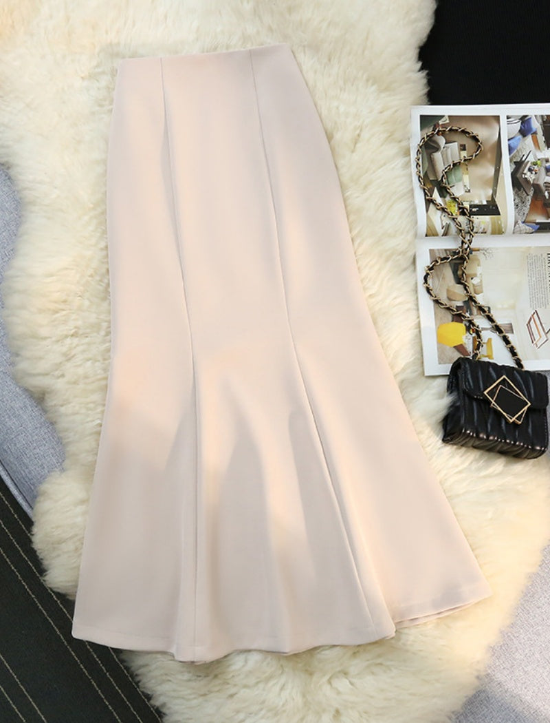 High-Waist Flared Midi Skirt