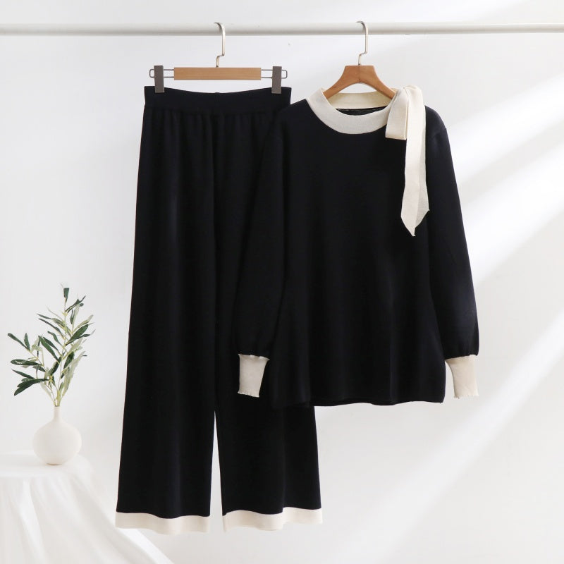 Loose Knit Sweater and Wide-Leg Pants