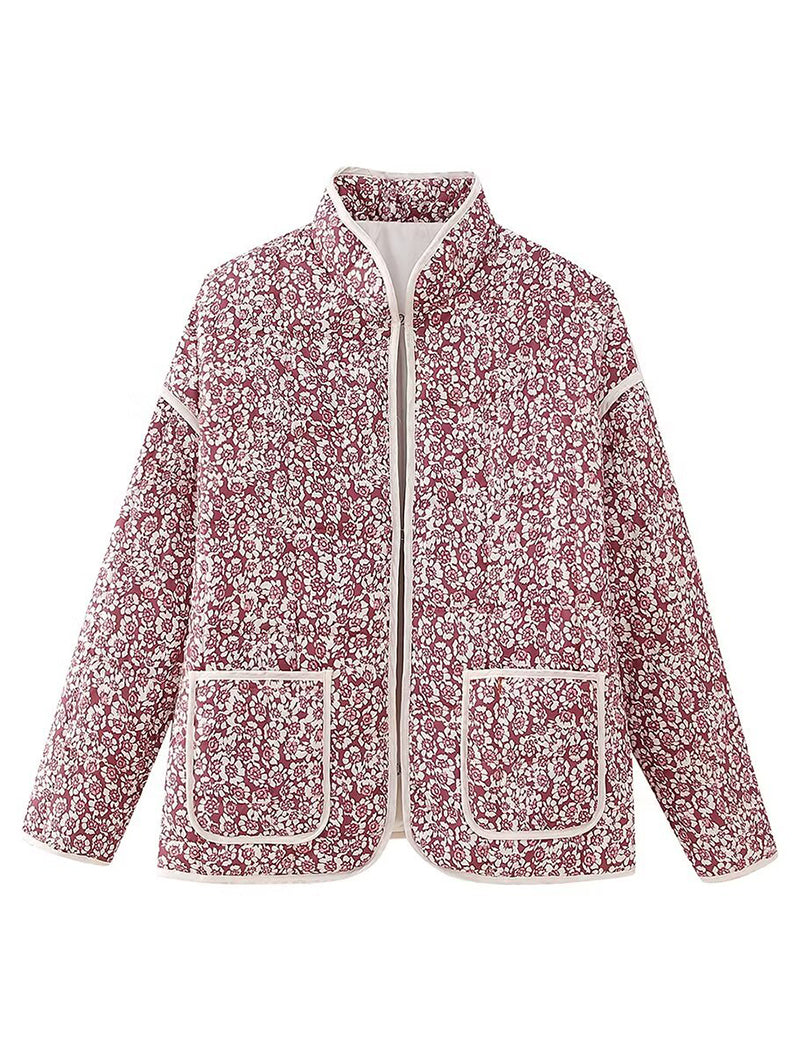 Paisley Quilted Jacket with Front Pockets