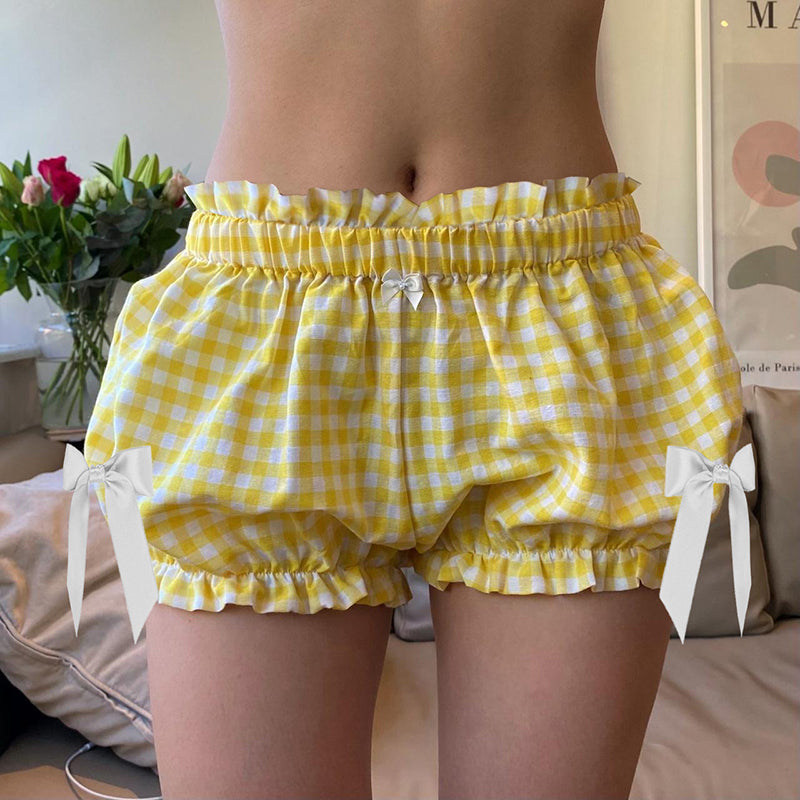 Bow Tie Plaid Shorts