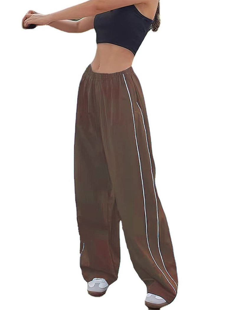 Track-Style Wide-Leg Pants