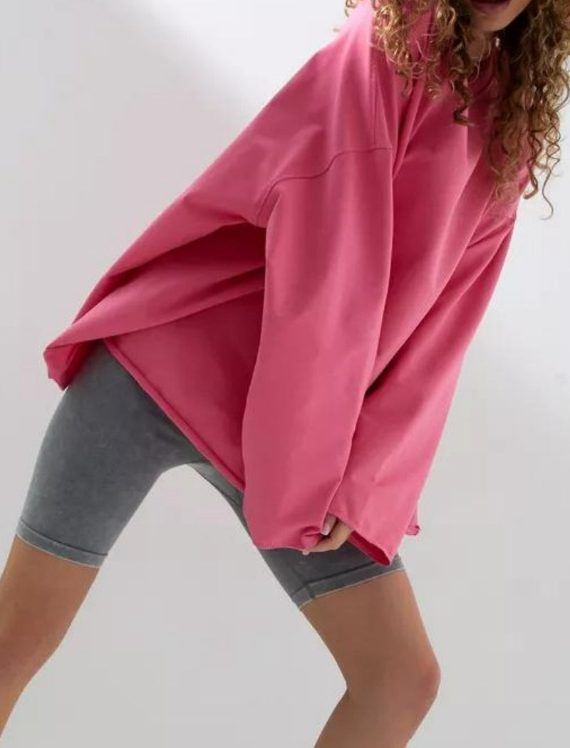 Oversized Long-Sleeves Round Neck Top