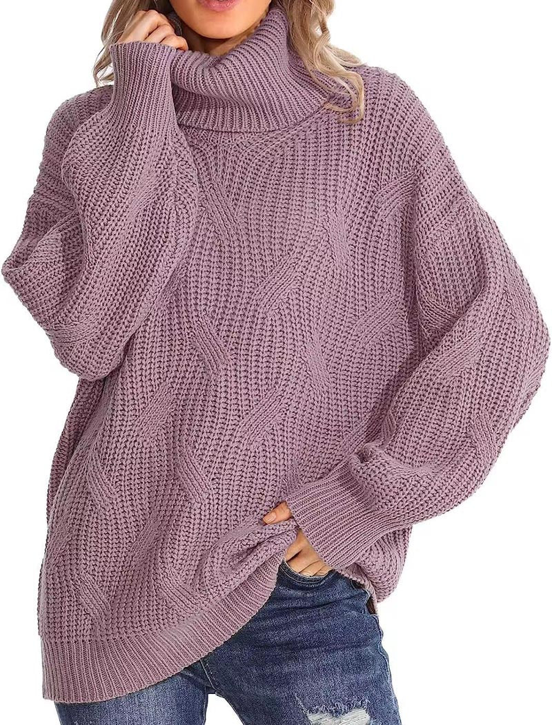 Oversized Turtleneck Knit Sweater