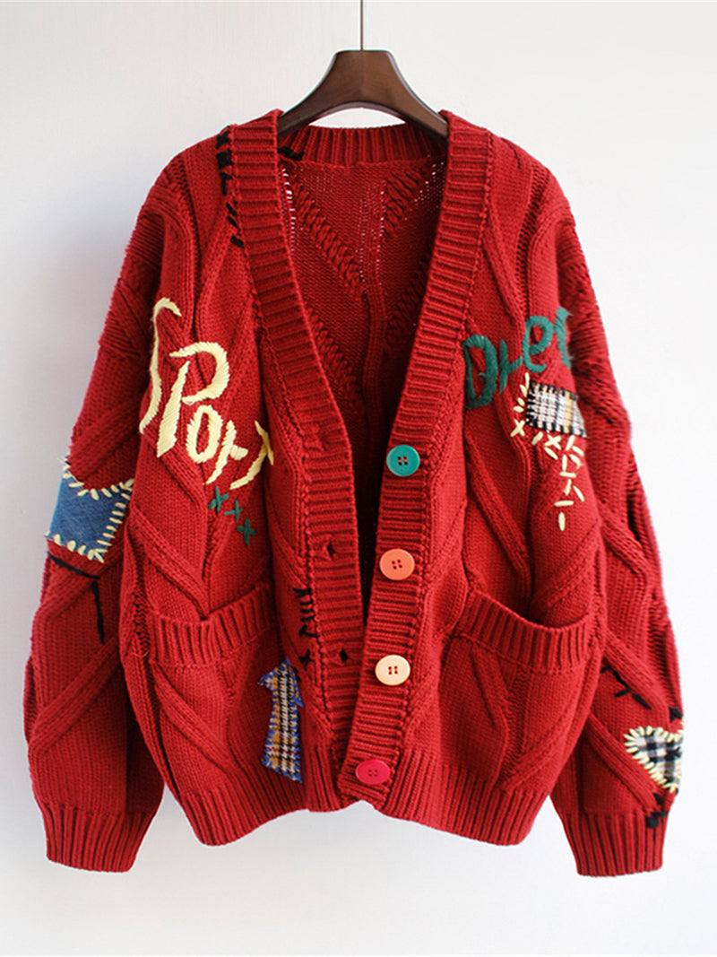 Colorblock Button-Front Cardigan