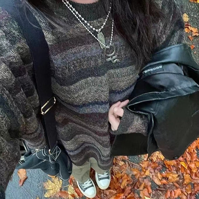 Casual Striped Long Sleeve Sweater