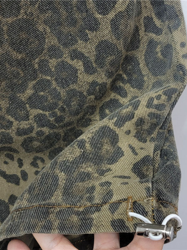 Patchwork Leopard Wide-Leg Pants