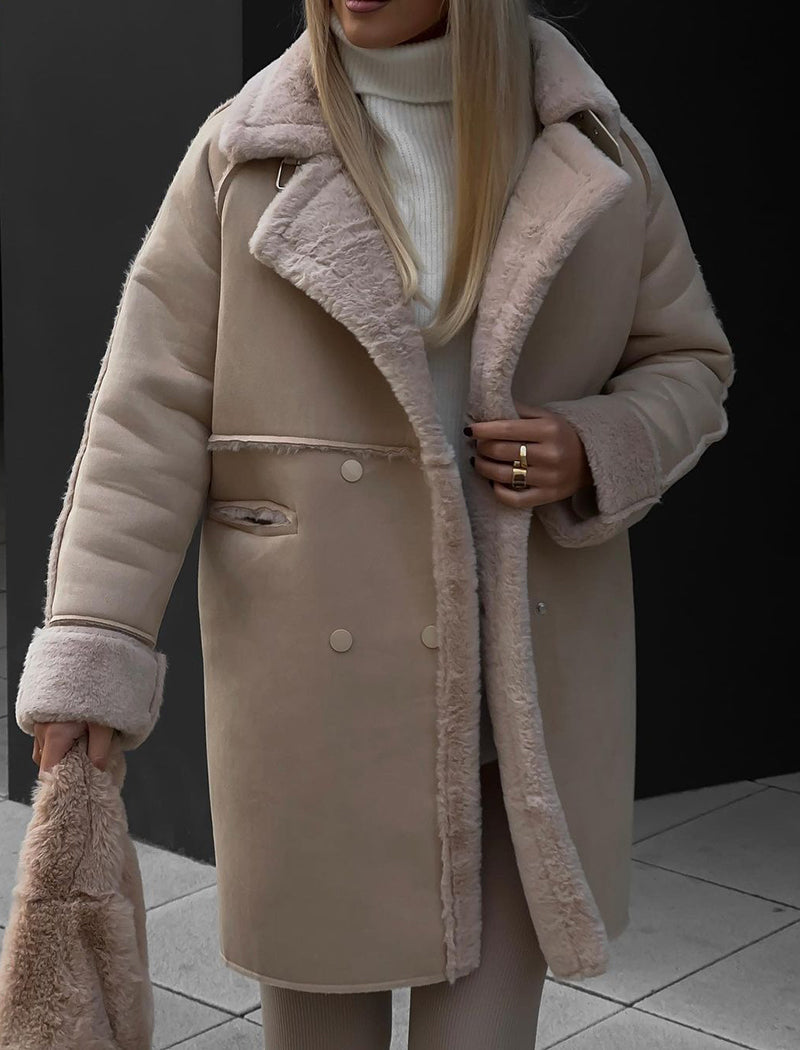 Shearling-Lined Oversized Coat