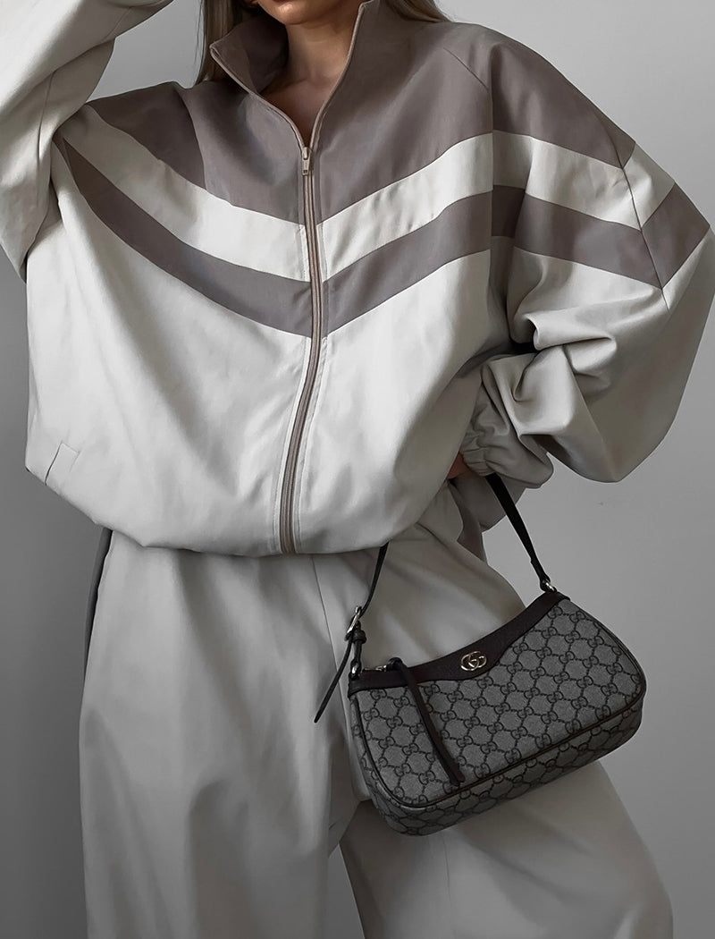 Striped Color-Block Jacket and Jogger Set