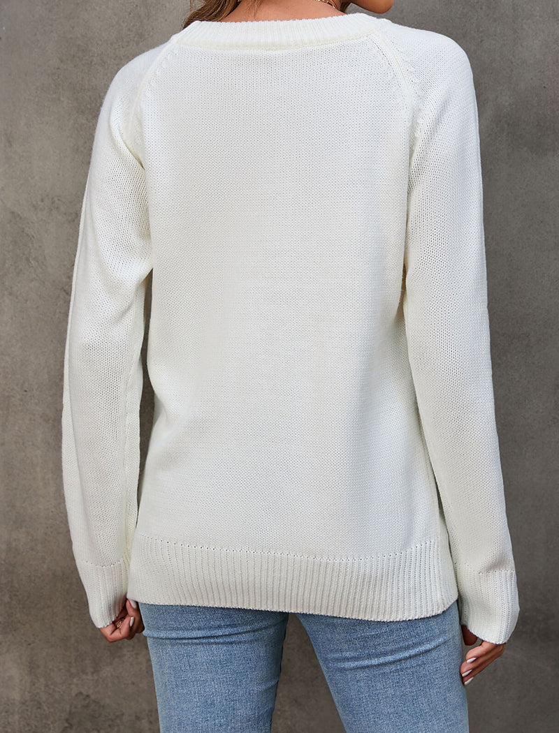 Heart Print Knit Sweater