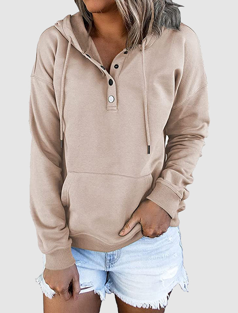 Solid Drawstring Hoodie