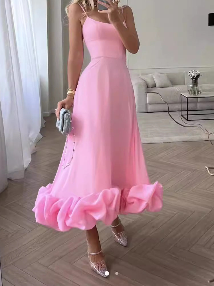 Cami Flared 3D Floral A-Line Dress