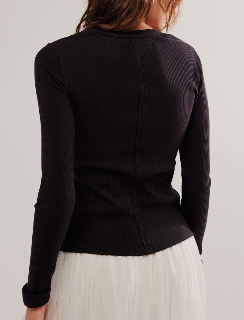 Button-Up Ribbed Cardigan