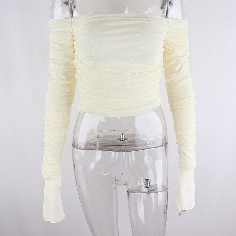 Mesh Bell Sleeve Crop Top