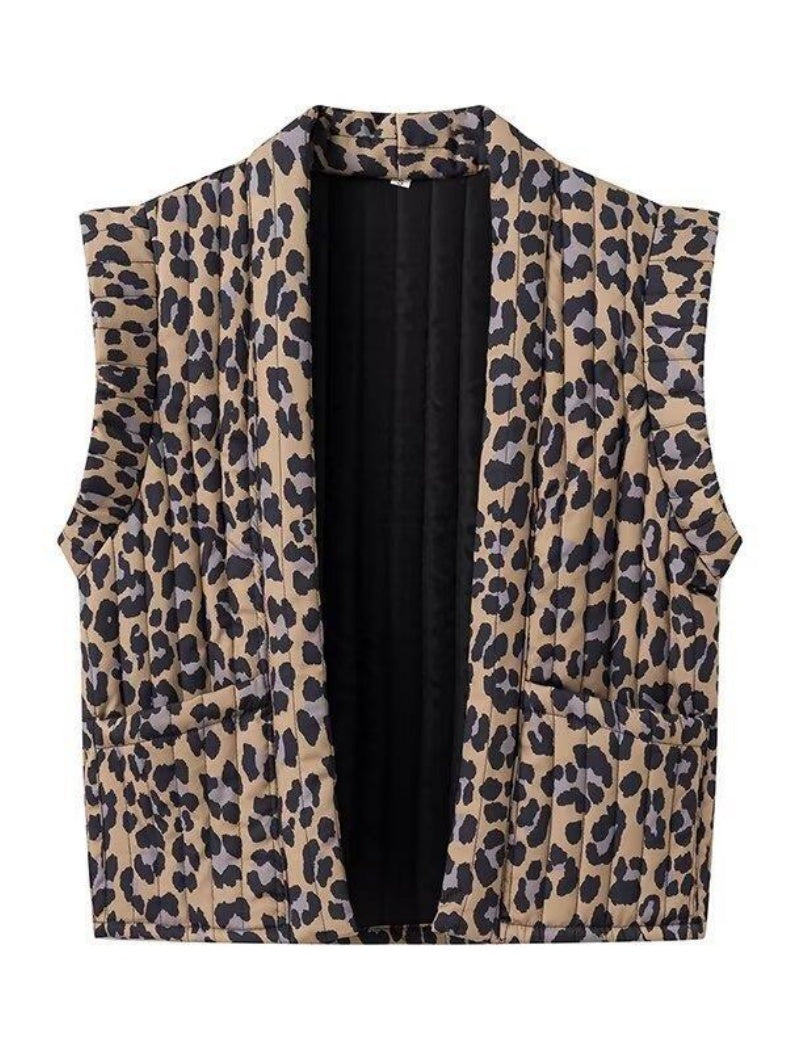 Leopard Print Sleeveless Vest