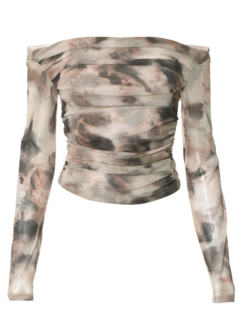 Off-Shoulder Ruched Cropped Top