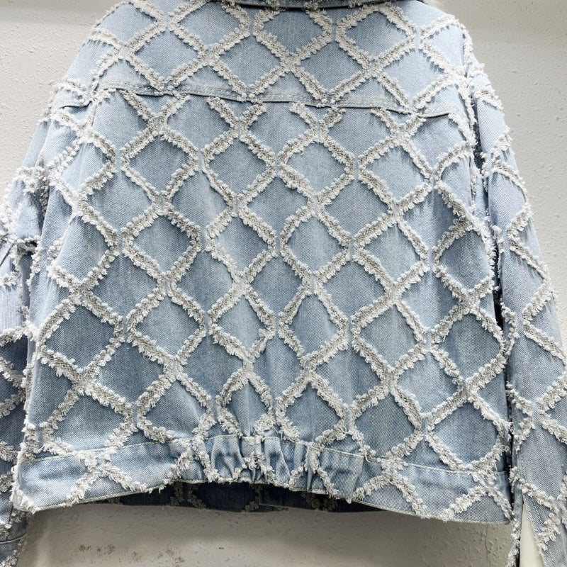 Embellished Denim Jacket with Faux Fur