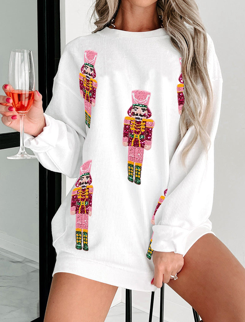 Sequin Nutcracker Graphic Top