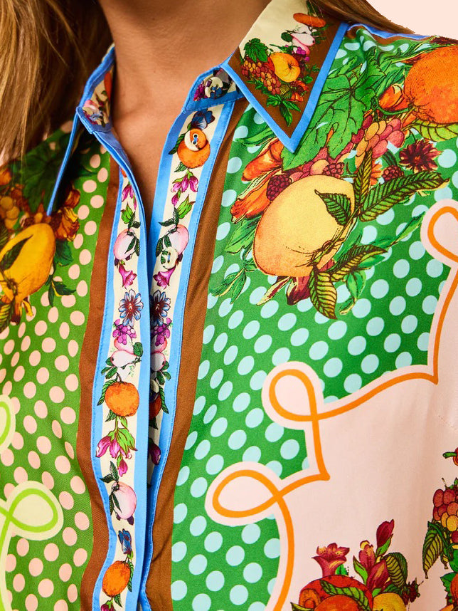 Fruit Print Shirt and Pants Set