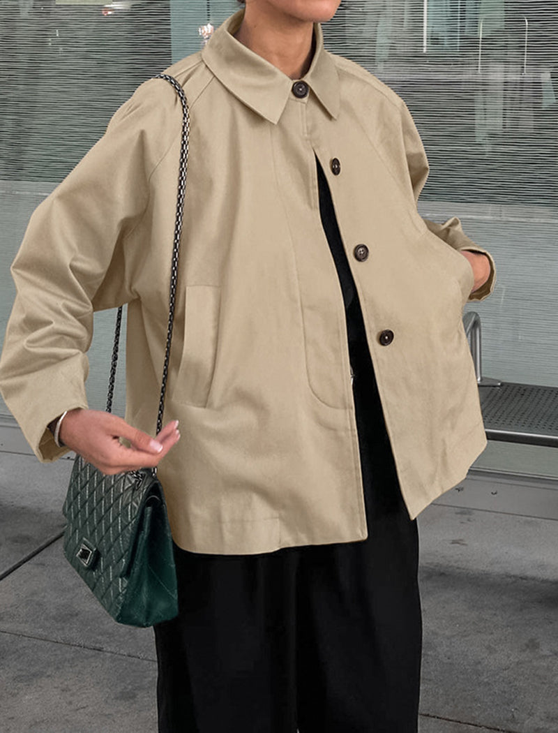 Collared Casual Loose Jacket