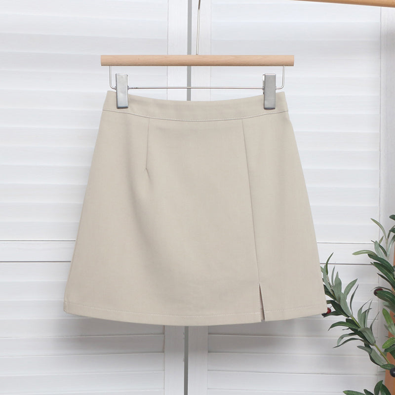 Minimalist Side-Slit A-Line Skirt
