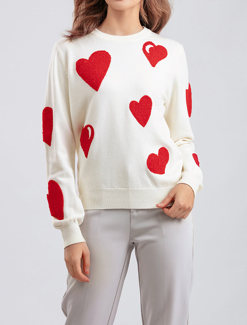 Oversized Heart Knit Pullover