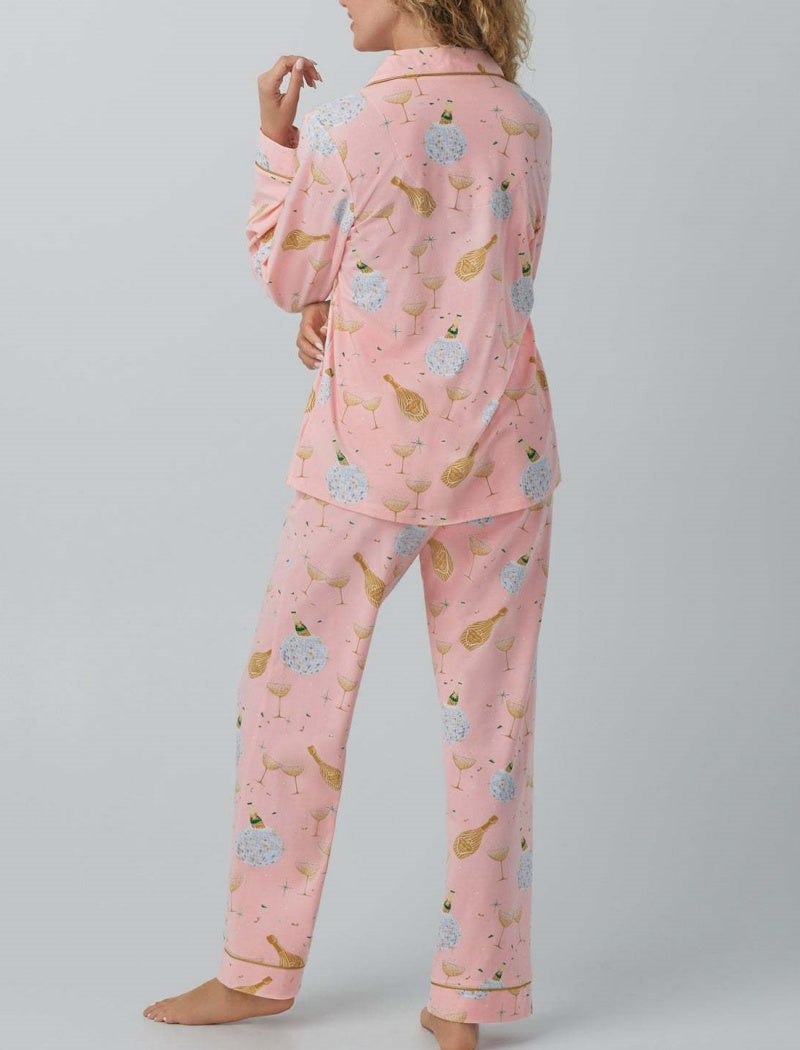 Buttoned Pajama Set with Playful Print