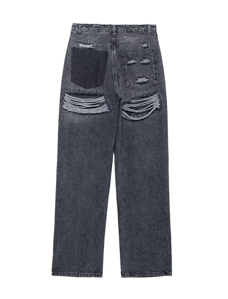 High-Waist Straight Leg Jeans